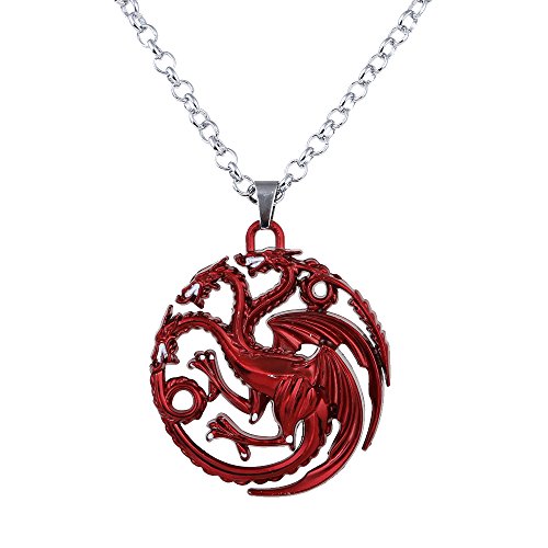 lureme Juego de Tronos Inspirado Targaryen Colgante Traje Collar-Rojo (nl005382-1)