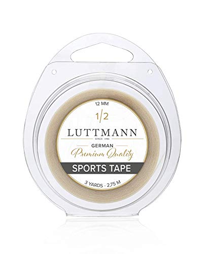 LUTTMANN® Sports Tape - Cinta adhesiva de 12 mm x 2.75 m para pelucas, raíces de tul, sistemas para el cabello, peluca de encaje completo, piezas para el cabello y extensiones