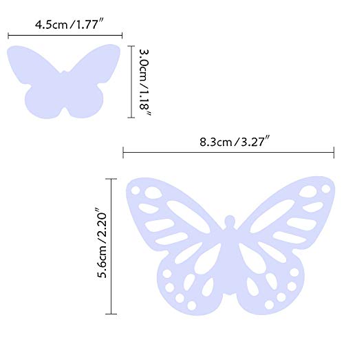 Luxbon 100pcs 3D Decorativas Pegatinas de Pared de la Mariposa 2 Tamaños DIY Mural Decalques Papel Arte Artesanía Inicio Decoración (Púrpura Ligera)