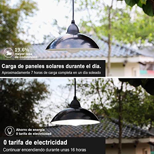 Luz Solar Exterior, Fichaiy Focos LED Exterior Solares con IP65 Impermeable，control remoto ，Línea de 5 m para Terraza/Jardín/Hogar /Garaje(luz blanca )