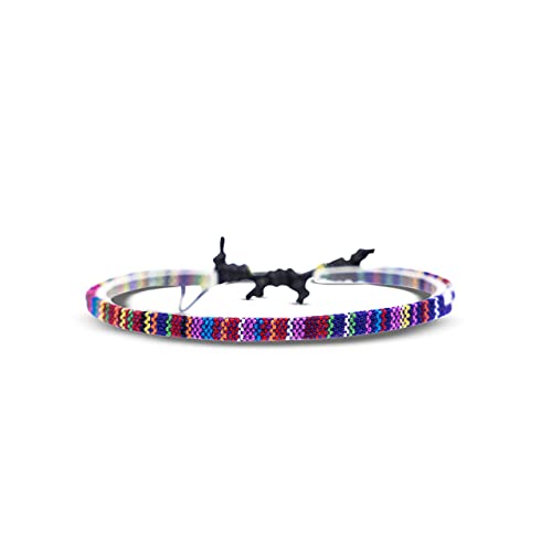 Made by Nami Pulsera Boho Surfer Set de 2 para Mujer y Hombre - Accesorios para Fiestas y de Playa - Hechos a Mano - Resistente al Agua y Ajustable - Pulseras de la Amistad Chicas (Multi & Púrpura)