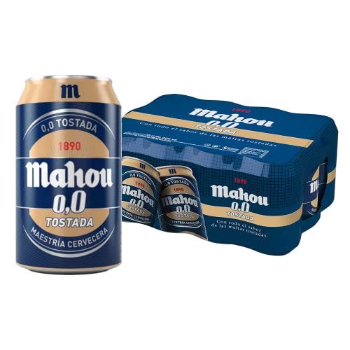 Mahou 0,0 Tostada - Pack de 24 Latas x 330 ml - 0.0 % Volumen de Alcohol