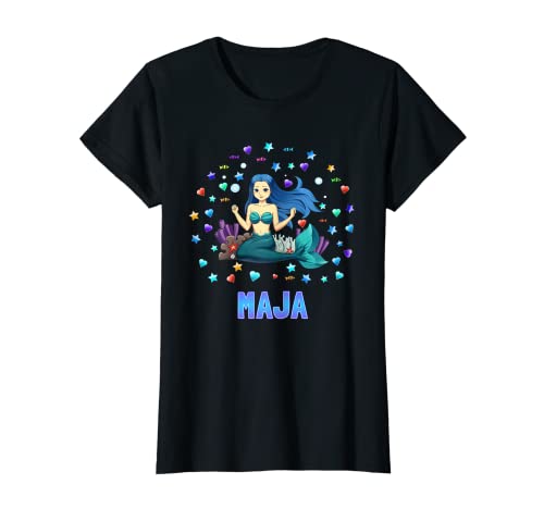 Maja Personalizado nombre sirena para niñas Camiseta