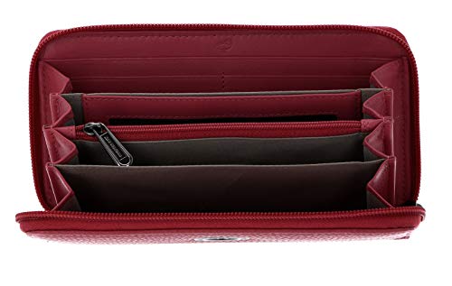 Mandarina Duck Mellow Leather Zip Around Wallet L Claret