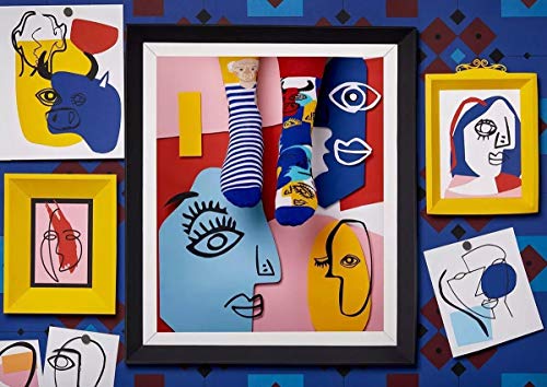 Many Mornings Picassocks Calcetines multicolores con motivo de pintor, artista, escultor, hombre famoso (39-42)