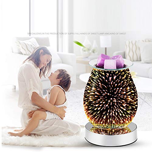 Máquina de aromaterapia con fuegos artificiales 3D Touch, fundidor de cera eléctrico SUNASQ Lámpara de aroma sin humo Quemador de aceite para llenar su hogar para sala de estar, dormitorio, regalos.