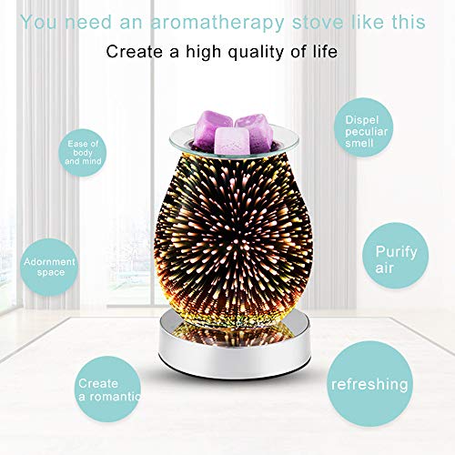 Máquina de aromaterapia con fuegos artificiales 3D Touch, fundidor de cera eléctrico SUNASQ Lámpara de aroma sin humo Quemador de aceite para llenar su hogar para sala de estar, dormitorio, regalos.