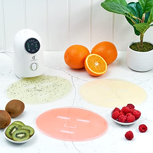 Máquina para hacer Mascarillas Faciales Caseras – Tratamiento para Limpieza de Poros y Cuidado de la Piel del Rostro a Base de Frutas y Productos Naturales – Incluye 32 Tabletas de Colágeno y 3 Moldes