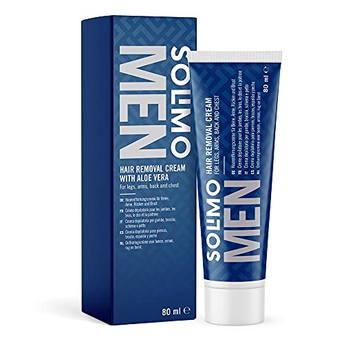 Marca Amazon - Crema depilatoria Solimo para hombre, uso en piernas, brazos, espalda y pecho, 80 ml