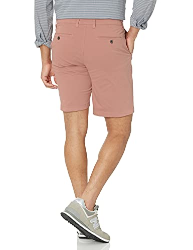 Marca Amazon – Goodthreads – Pantalones cortos chinos, cómodos y elásticos sin pinzas en la parte delantera con tiro de 23 cm para hombre, Rosa (Muted Clay Mut), W33 (Talla del fabricante: 33)