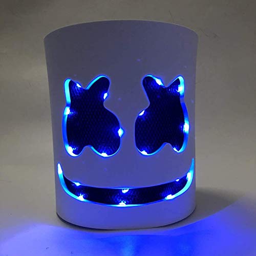 Máscara LED para DJ con luz para festivales de música, cosplay, Halloween, disfraz (azul)