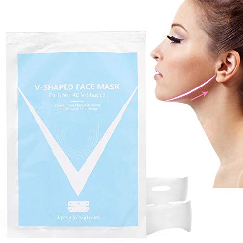 Mascarilla de elevación facial, máscara de gel facial en forma de V Parche de mentón Reductor de mentón doble para rostro Piel delgada Máscara reafirmante hidratante reafirmante