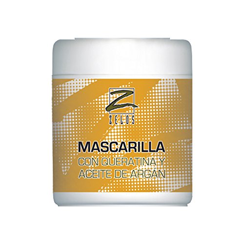 Mascarilla Para El Pelo con Queratina y Aceite de Argán - 500 ml - Todo Tipo De Cabellos - Nutre y Repara En Profundidad - Más Brillo, Fuerza y Volumen - Producto Profesional - Zelos