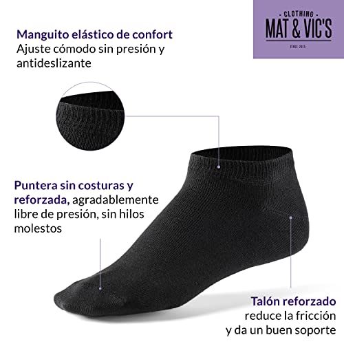 Mat & Vic’s Calcetines cortos, cómodo, OEKO-TEX 100 - 35 36 37 38 39 40 41 42 43 44 45 46 47 48 49 50 (10 pares, Berry Colors rosa roja violeta, UK 4-5.5 / EU 35-38)