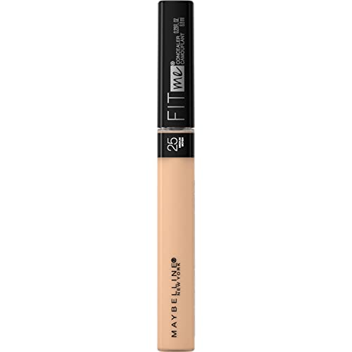 Maybelline New-York, Corrector de Ojeras e Imperfecciones Fit Me, Todo Tipo de Pieles, 25 Medium, 6,8 ml