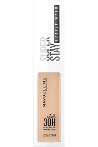 Maybelline New York, Corrector Superstay Active Wear 30H, Textura ultra-ligera, larga duración, Tono 20 Sand