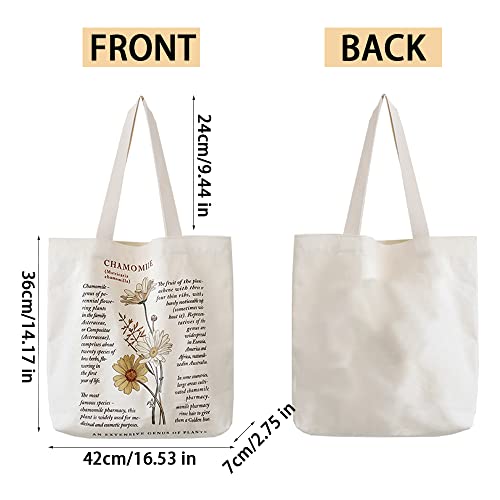 mellystore Bolsa Tela Mujer con Cremallera Bolsa de Lona Impresa de la Compra Tote Bag Aesthetic con Bolsillos Bolsa Compra Reutilizables para uso Diario Compras Viajes e Ir a la Escuela