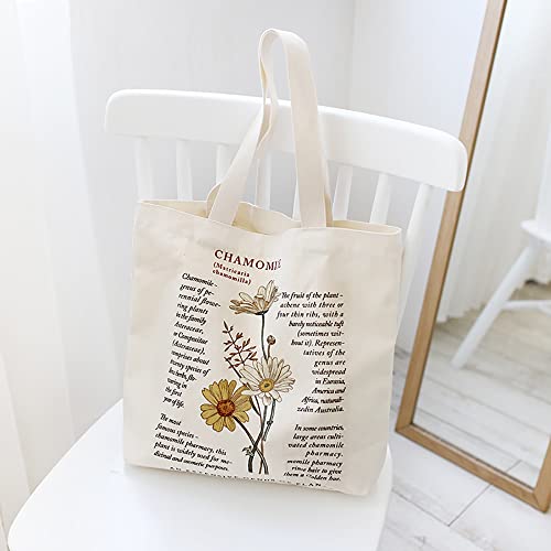 mellystore Bolsa Tela Mujer con Cremallera Bolsa de Lona Impresa de la Compra Tote Bag Aesthetic con Bolsillos Bolsa Compra Reutilizables para uso Diario Compras Viajes e Ir a la Escuela