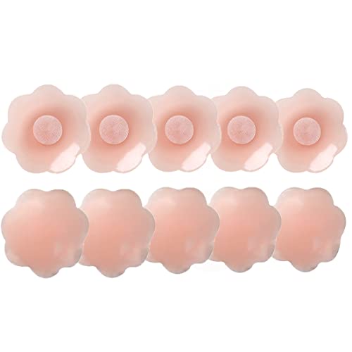 MenYiYDS- Mujeres Silicona Nipple Nipple Reutilizable Pétalos de pecho 5 pares de silicona Nipple Ropa invisible