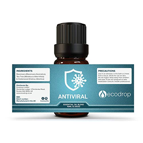 Mezcla antivírica de aceites esenciales: ravensara, árbol de té y madera de cedro con aroma relajante, ideal para aromaterapia, uso en spas, 10ml