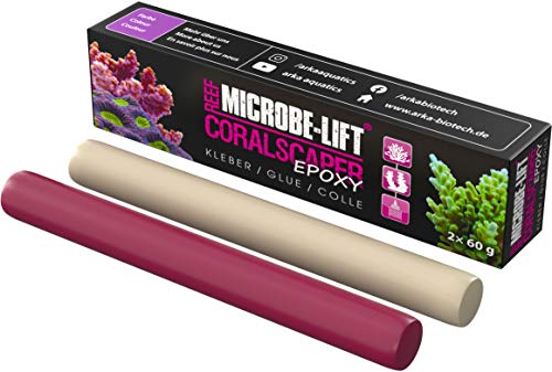 MICROBE-LIFT Coralscaper Epoxy - Pegamento de Coral 2K, fijación de corales, depósitos y arrecifes en Cualquier Acuario de Agua de mar, 2 x 60 g, Multicolor