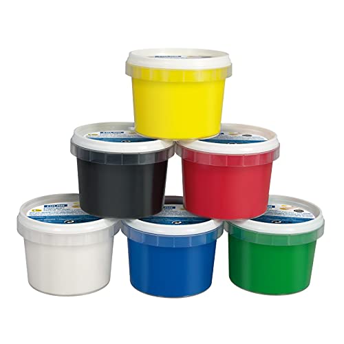 MILAN® Maletín 6 tarros de pintura para dedos de colores metalizados 100 ml