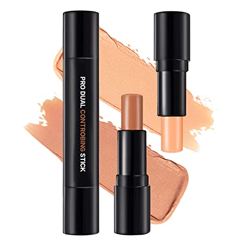 Mimore Maquillajes Correctores, Contouring Maquillaje, Contouring Stick, 2 en 1 Concealer Contorno maquillaje, Iluminador Countoring Highlight Bronceador Maquillaje Crema de Textura(#03)