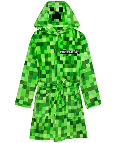 Minecraft Albornoz Pixelated Creeper Gamer Gift Boys Albornoz 9-10 años