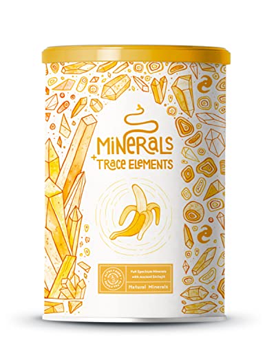 Minerales y Oligoelementos - Sabor Plátano - Complejo Mineral Natural con Esencia de Shilajit Primordial - 450g Polvo