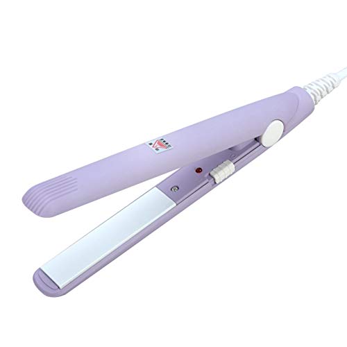 Mini plancha de pelo, 2 en 1 Mini plancha de cerámica con turmalina para cabello corto, control táctil, anti-frizz (4 colores opcionales)(EU#1)