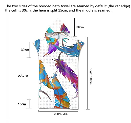 Minimalismo W Ganso Animal Paisaje Microfibra Toalla de baño de Playa de Secado rápido Capa con Capucha Albornoz cambiante Poncho de Surf Personalizable Niño Adulto