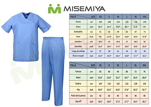 MISEMIYA - Uniforme Sanitario Unisex Uniformes Sanitarios MÉDICOS Conjuntos Sanitarios - M, Negro