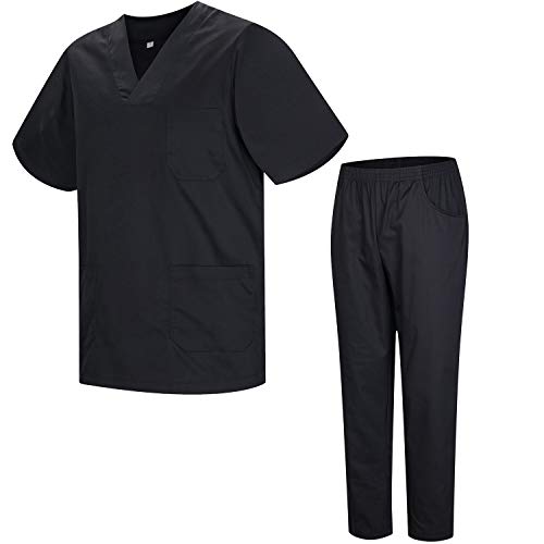 MISEMIYA - Uniforme Sanitario Unisex Uniformes Sanitarios MÉDICOS Conjuntos Sanitarios - M, Negro