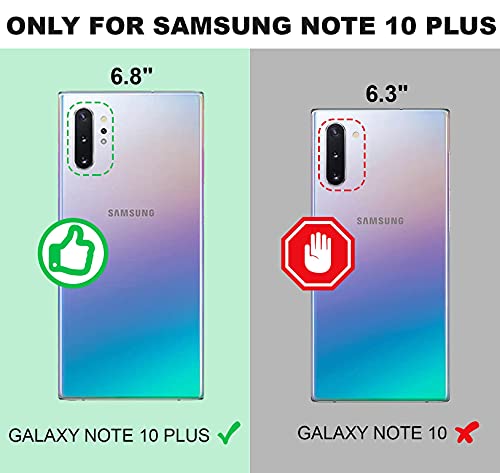 Miss Arts Funda Samsung Galaxy Note 10 Plus 5G, [Silverback] Carcasa Purpurina con Soporte Giratorio de 360 Grados, Fundas Cristal Telefono - Verde