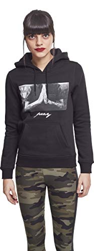 Mister Tee Ladies Pray Hoody con Capucha, Negro, S para Mujer