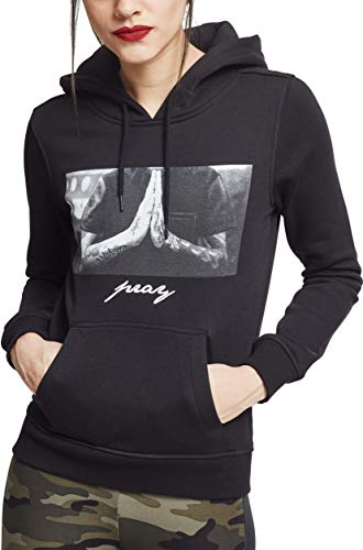 Mister Tee Ladies Pray Hoody con Capucha, Negro, S para Mujer