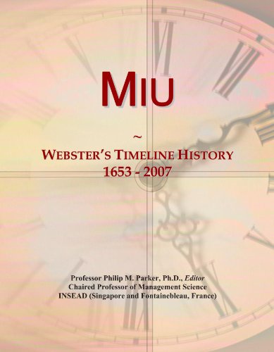 Miu: Webster's Timeline History, 1653 - 2007