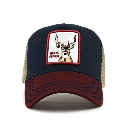 Moda Media Malla Transpirable Gorra Deportiva Unisex, Animal Embroidered Cómoda Tela Elástica Gorra De Béisbol De Algodón Velcro Ajustable Gorros Casuales Gorras De Béisbol De Hip Hop Caza Pesca