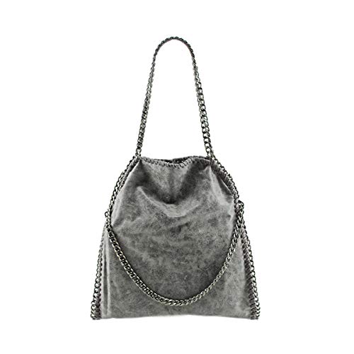 MODELISA - Bolso Hombro Con Asa De Cadena Para Mujer (Gris)