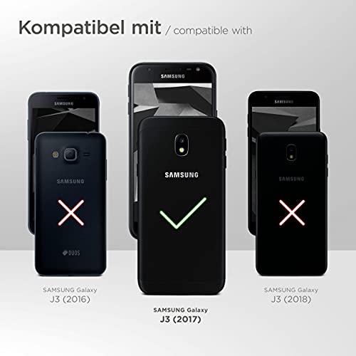 MoEx® Funda Protectora Fina Compatible con Samsung Galaxy J3 (2017) | Cristal Tintado Transparente, argenté