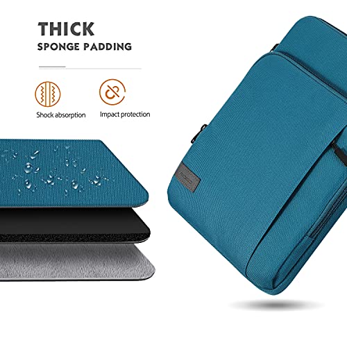 MoKo Funda Compatible con Galaxy Tab S8+ 12.4", Surface Pro 8/Laptop Go 12.4",Macbook Pro M1 Pro/M1 MAX 14.2 2021/Pro 13.3" 2020/Air 13.3" 2019/20/ Air Retina 13.3" 2018/Chromebook, Pavo Real Azul