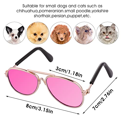 Molain Gafas de sol para mascotas– 4 unidades de protección UV para gatos clásicos retro para perro pequeño gafas de sol para mascotas, gafas de sol redondas para fiestas cosplay accesorios