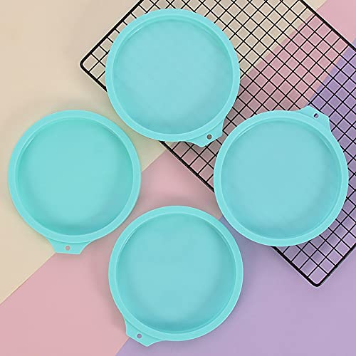 Molde Pastel Arcoíris Molde Tarta Silicona 15 cm 4 Pcs Hornear Pasteles en Capas Silicona Molde 6 in Molde Redondo Silicona para Tartas Molde Silicona Bizcocho Redondo sin BPA para Hornear Pasteles