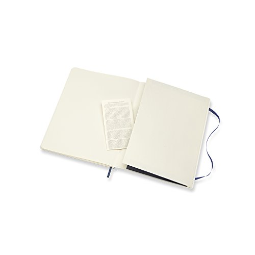 Moleskine Classic Notebook, Taccuino con Pagine Bianche, Copertina Morbida e Chiusura ad Elastico, Formato XL 19 x 25 cm, Colore Blu Zaffiro, 192 Pagine