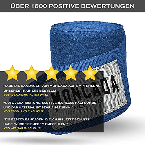 Moncada Fighting 4 Metros Vendas de Boxeo Mujer y Hombre - Cinta de Boxeo elasticas para MMA, Muay Thai, Kick Boxing - Bendas de Boxeo, Boxing Wraps