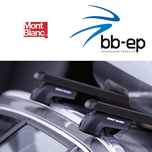 Mont Blanc Premium Acero Baca/Last portaequipajes para Citroen C4 Aircross SUV con integrada Reling a partir de año 2012 hasta hoy – Sistema de baca Completo montado en cartón (Incluye Protec tono cristal Toallitas antivaho y