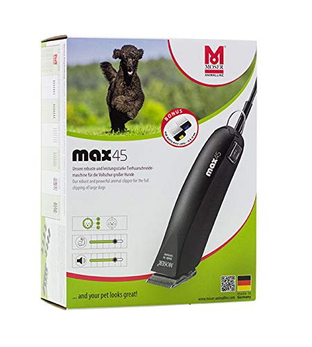 Moser 1245 MAX 45 - Juego de maquinilla de Afeitar (10 mm + 16 mm), negro