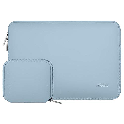 MOSISO Funda Protectora Compatible con MacBook Air/Pro Retina,13-13,3 Pulgadas Portátil,Compatible con MacBook Pro 14 2021 M1 Pro/M1 MAX A2442,Bolsa Blanda de Neopreno con Pequeño Caso,Aireado Azul