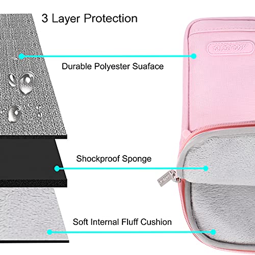 MOSISO Funda Protectora Compatible con MacBook Pro 14 Pulgadas 2021 M1 Pro/M1 MAX A2442,Compatible con MacBook Air/Pro,13-13,3 Pulgadas Portátil,Maletín Bandolera de Estilo Flap,Rosa