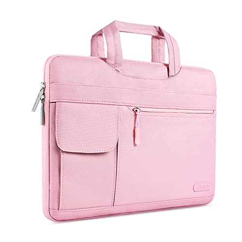 MOSISO Funda Protectora Compatible con MacBook Pro 14 Pulgadas 2021 M1 Pro/M1 MAX A2442,Compatible con MacBook Air/Pro,13-13,3 Pulgadas Portátil,Maletín Bandolera de Estilo Flap,Rosa